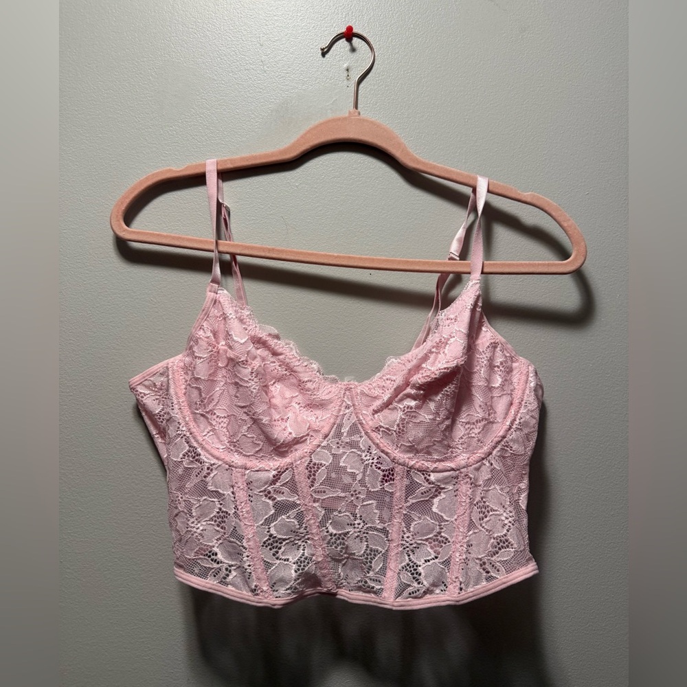Pink Lace Corset Top